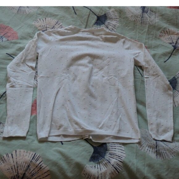 White cardigan with knit polka dots, XS, Mango - Picture 2 of 7